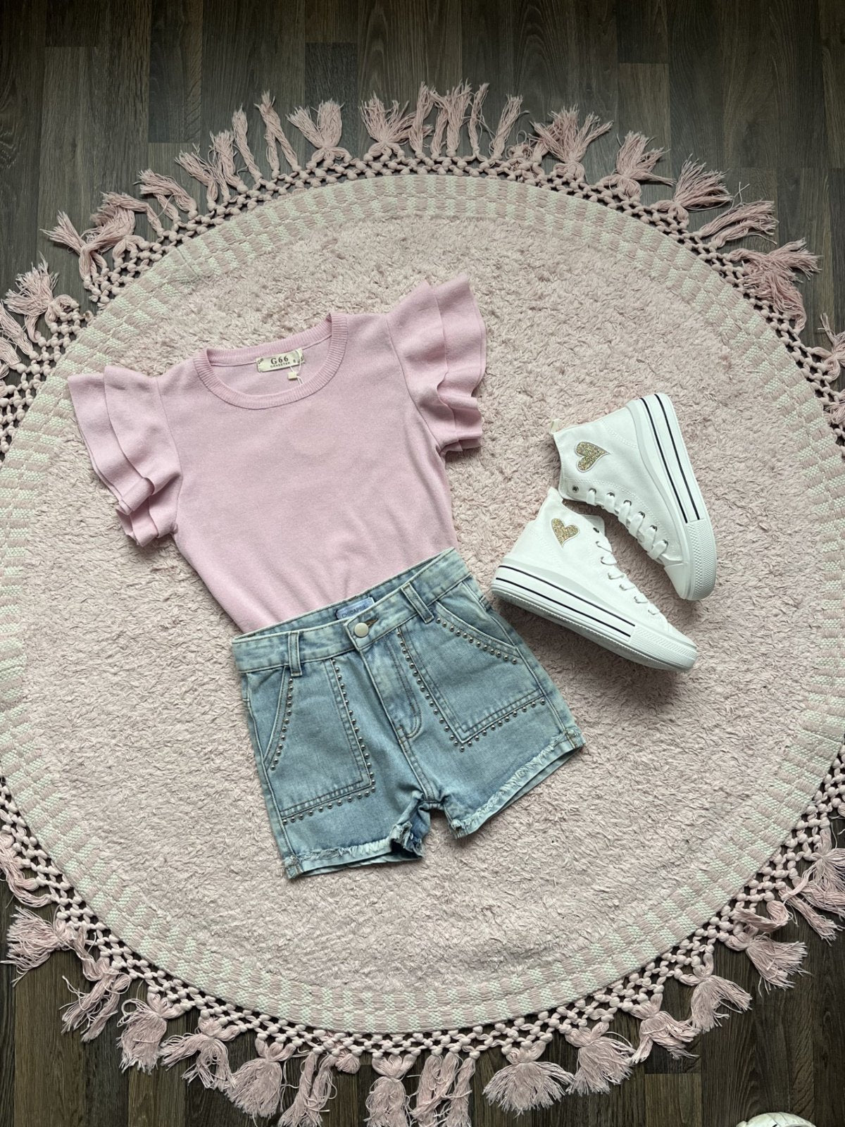 Top ruffled Roze