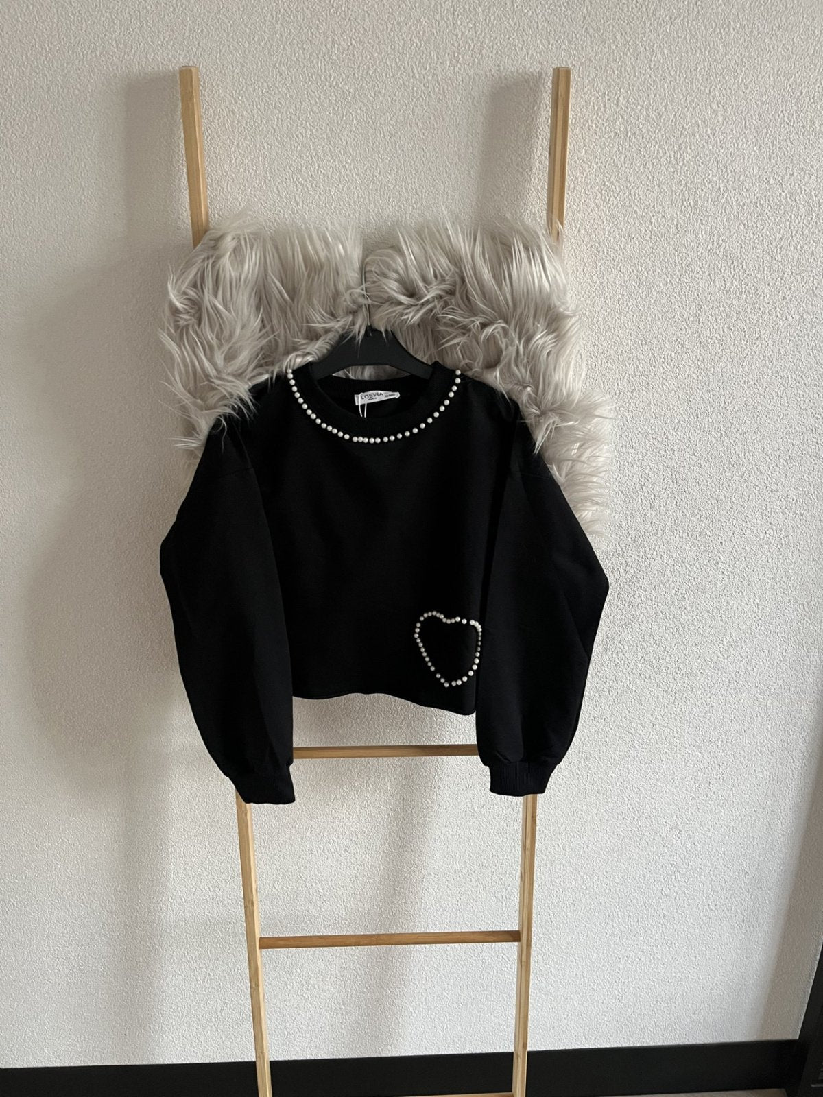 Sweatshirt Parel Hartjes Zwart