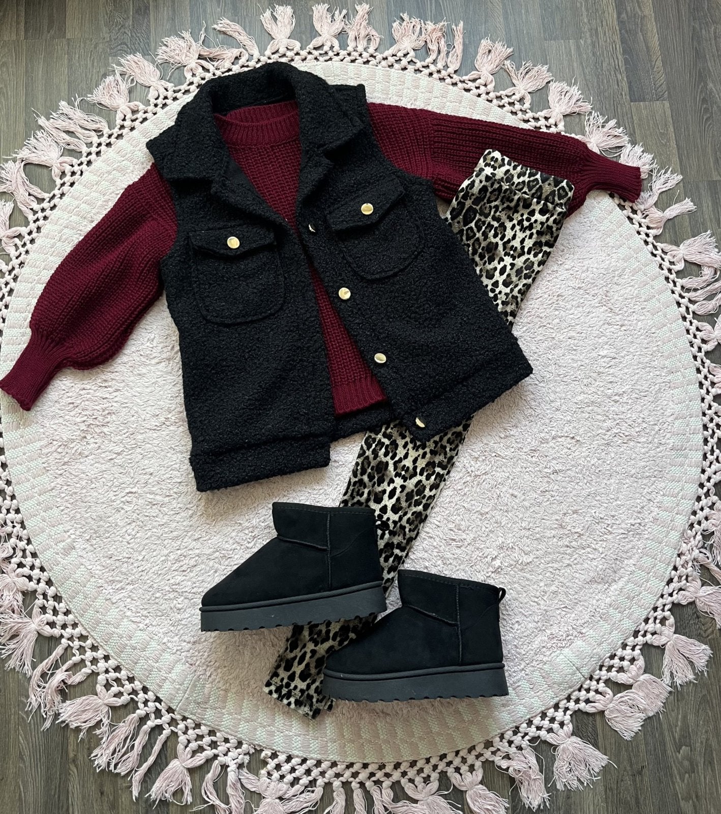 Legging Panterprint Fluweel