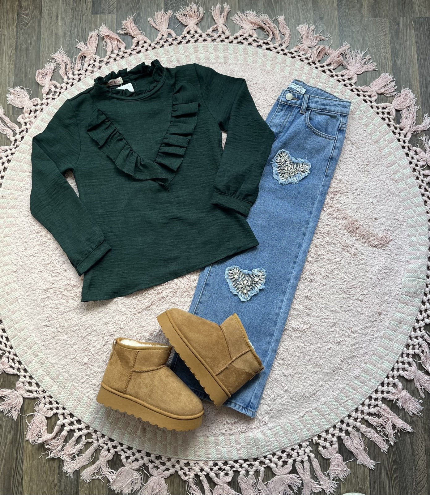 Top Ruffled Green
