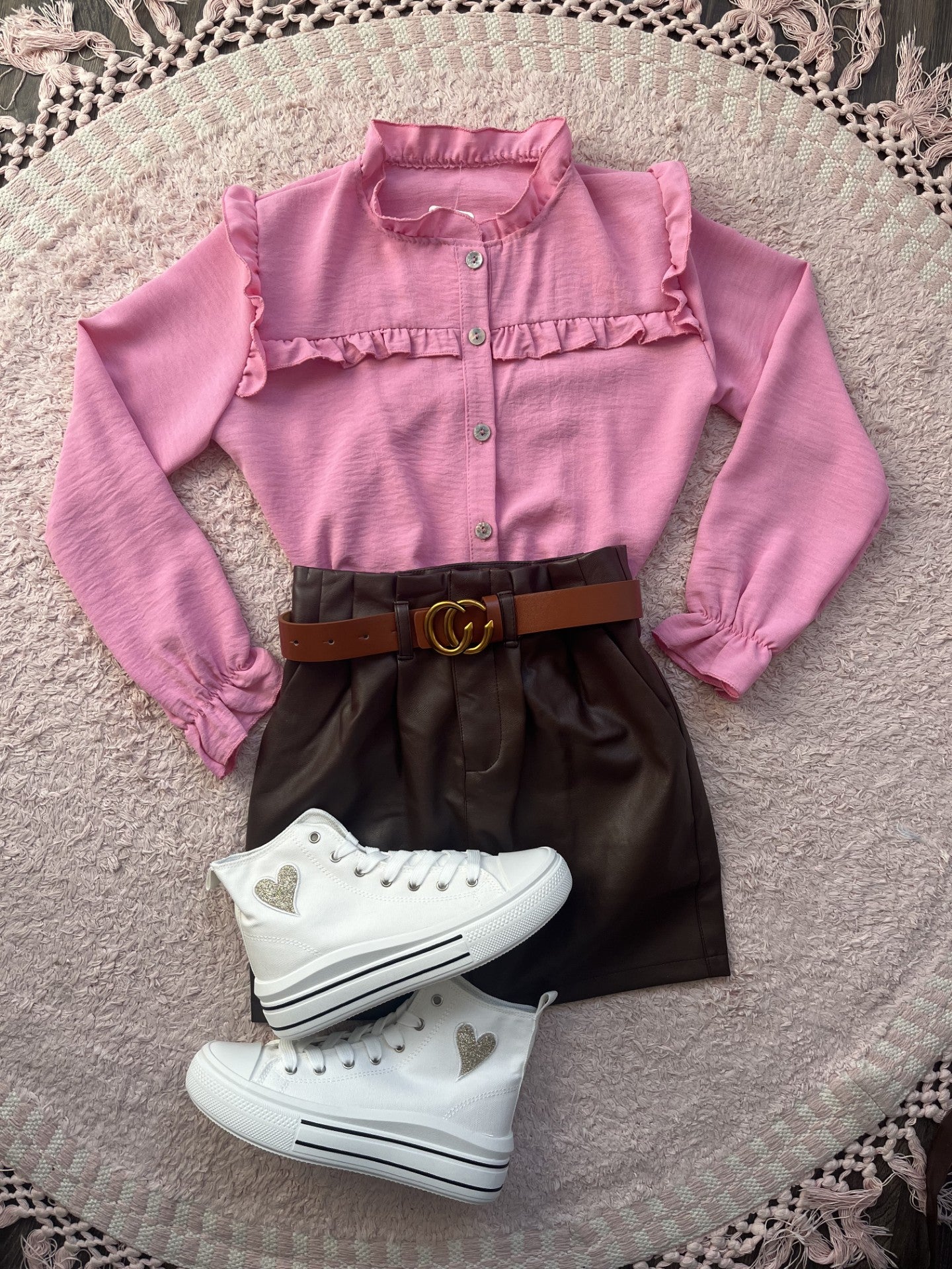 Rokje Leatherlook Brique